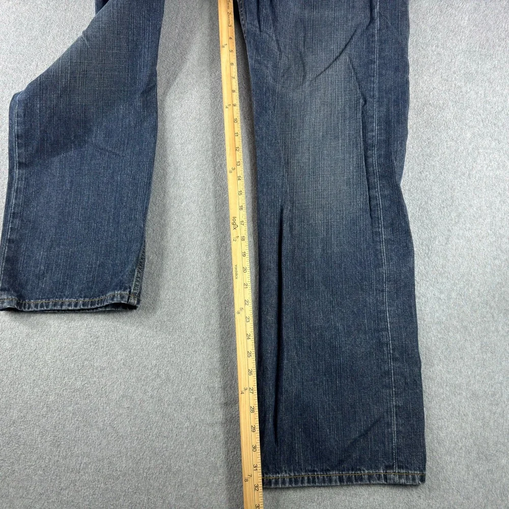 Levis 569 Jeans 38x32 Blue Relaxed Straight Faded Zip Red Tab Denim